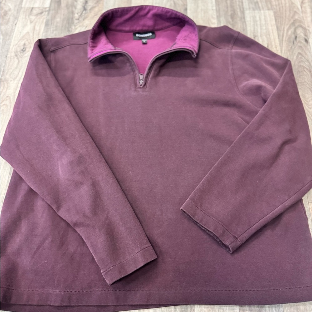 Bonobos Mens Solid 1/4 zip fleece pullover sweater‎ Red Burgundy XL